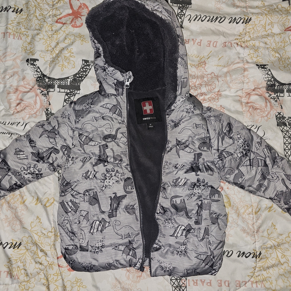 Gray Hooded Kids Jacket